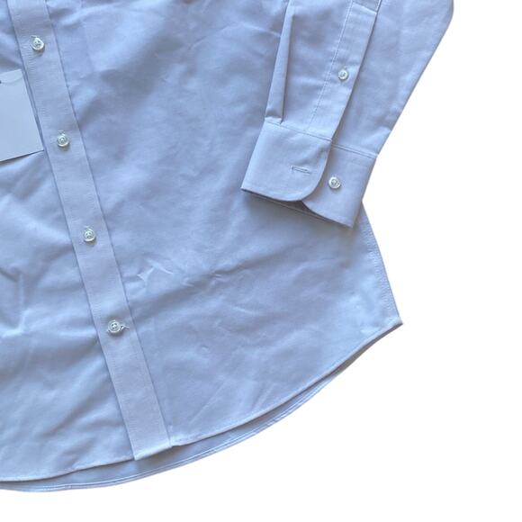 STAFFORD Button Down Slim Fit Shirt Mens Sz Small 14 - 14.5 Stone CoolMax - Picture 4 of 6